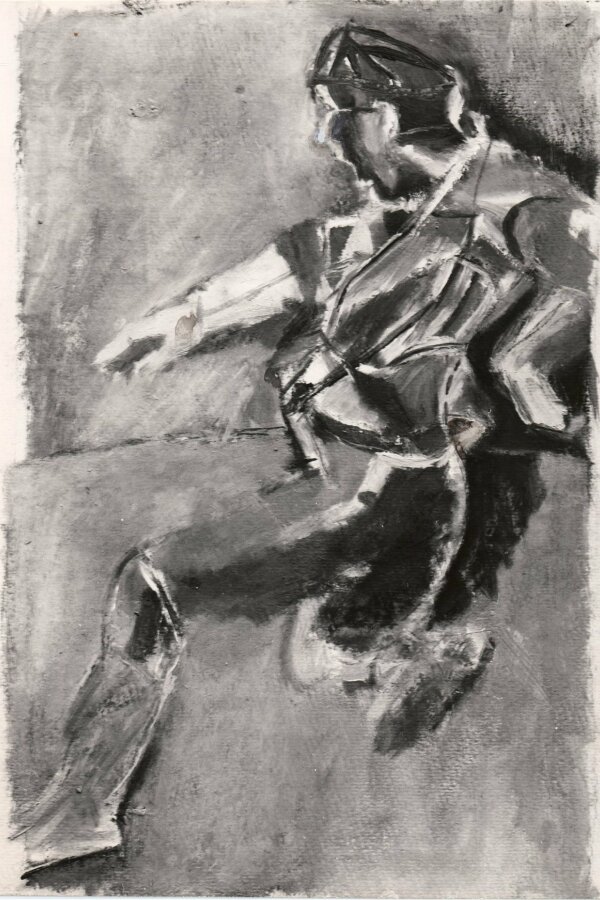 Rudolf Hocke, Figura III, z cyklu dramatické figury, 1984, olej, lepenka